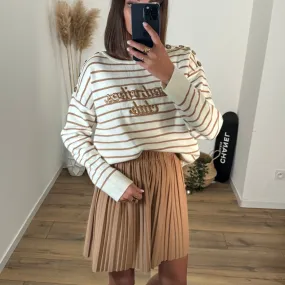 JUPE CAMEL PLISSE EMY
