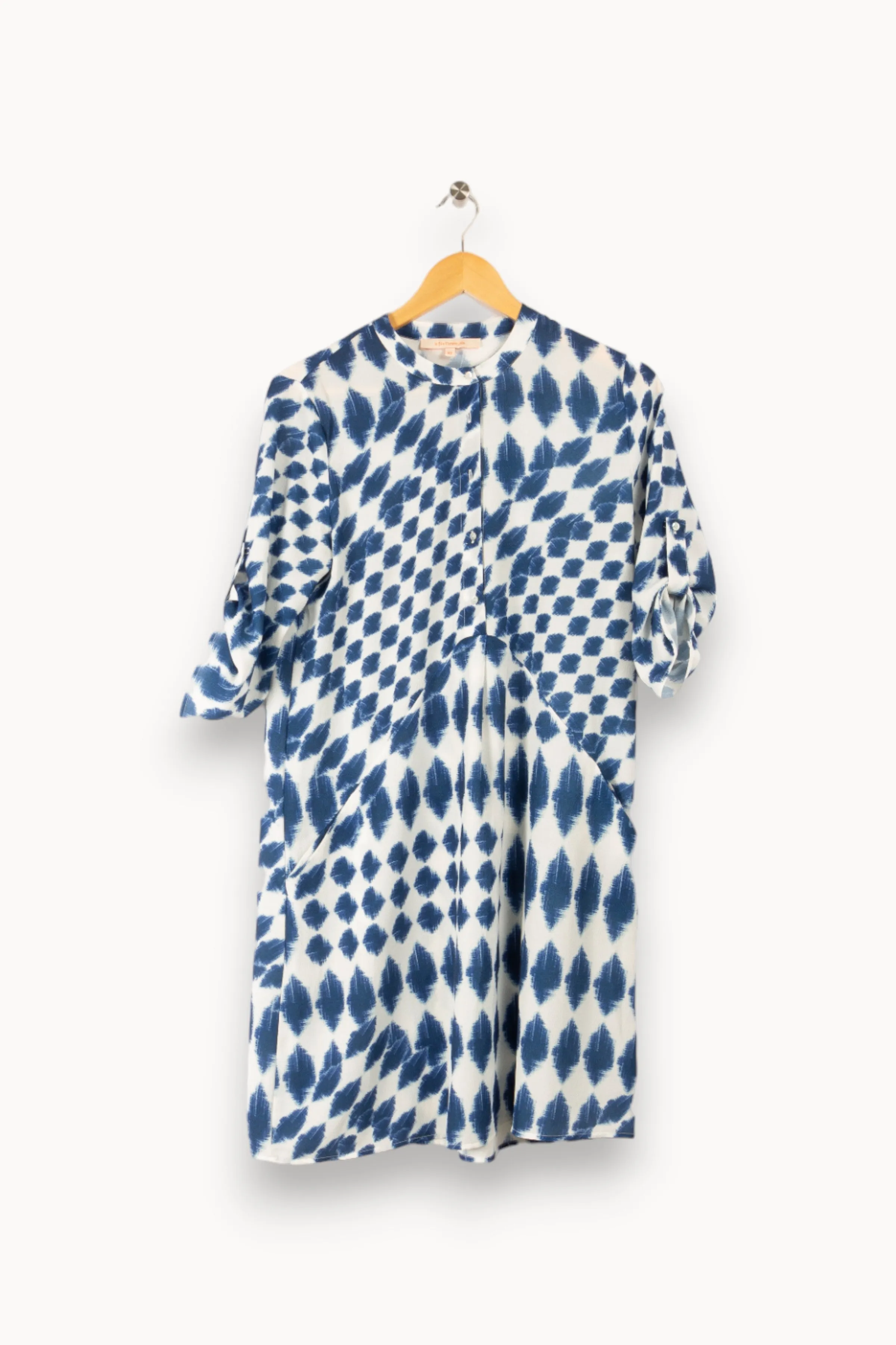 Robe midi multicolore blanche et bleue - Taille L/40
