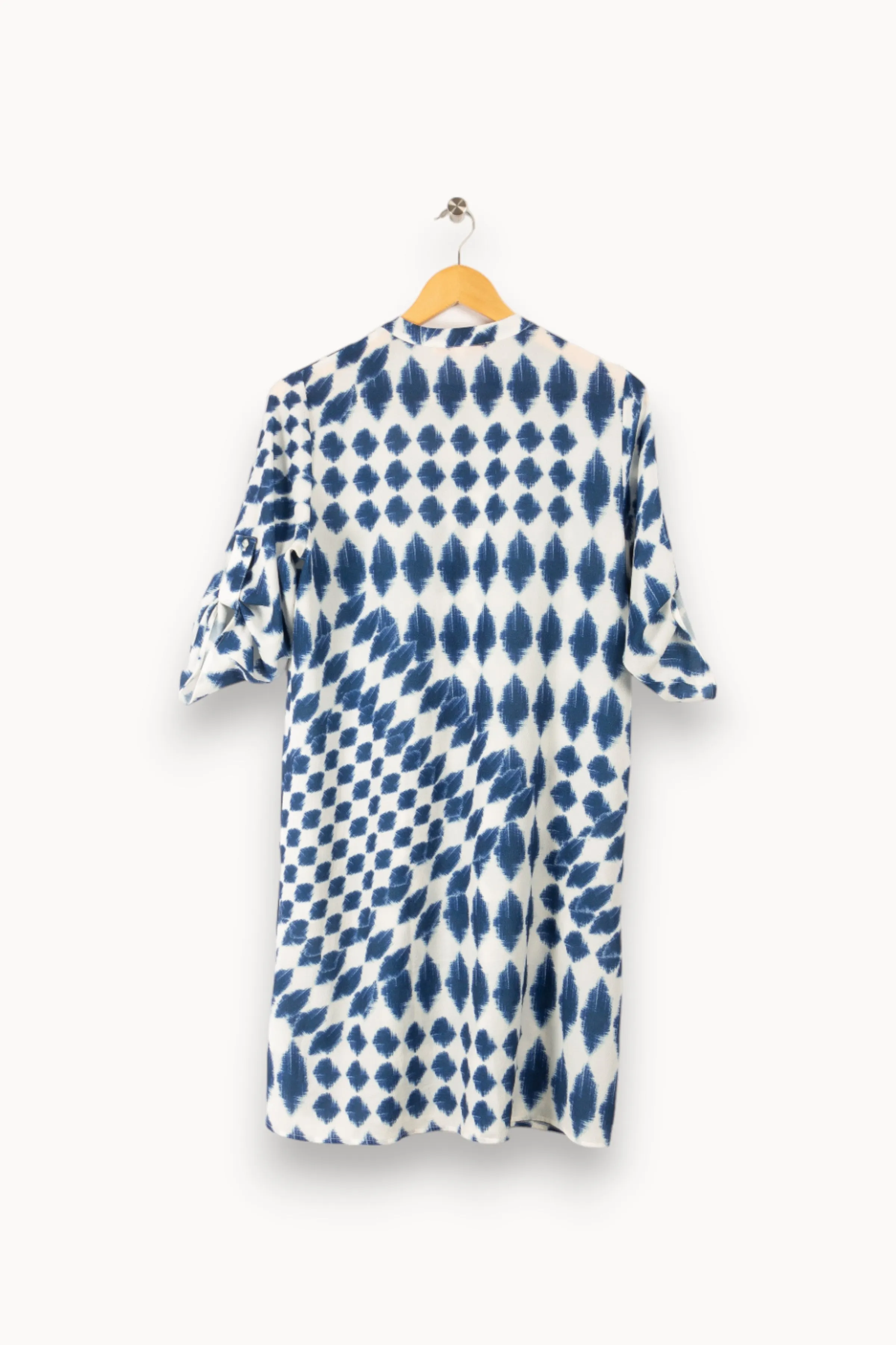 Robe midi multicolore blanche et bleue - Taille L/40
